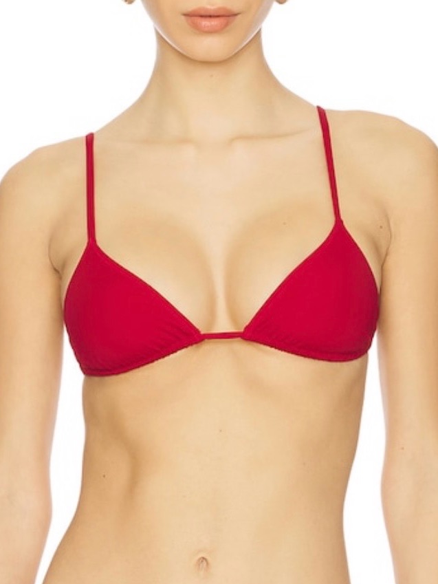 Lia Swimwear Red Triangle Bikini Top